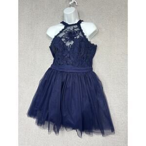 Maniju Women's Navy Blue Formal Sleeveless Dress Size L #61338